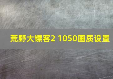 荒野大镖客2 1050画质设置